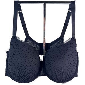 New! Savage Fenty Lingerie by Rihanna Full Coverage Polka Dot Black Bra SZ 46DD